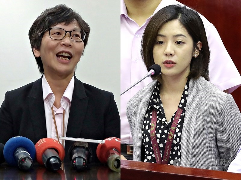 台北市政府顧問蔡壁如(左)與台北市政府副發言人黃瀞瑩(右)分別列台灣民眾黨不分區立委名單第5名、第13名。6日兩人陸續辭職。(中央社檔案照片)