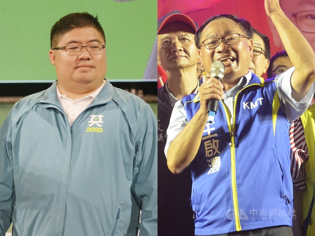 嘉義縣立委選區分海線藍綠對決,民進黨立委蔡易餘(左)勤走基層力拚連任、國民黨參選人王啟澧(右)來勢洶洶。中央社記者蔡智明攝 108年12月7日
