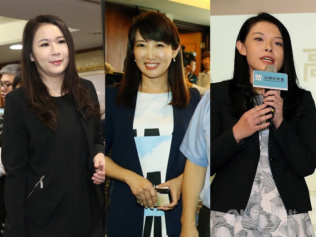 鴻海創辦人郭台銘雖然宣布不選總統,但仍然影響台灣政壇,麾下永齡基金會執行長劉宥彤(左起)、副執行長蔡沁瑜、顧問高虹安,連帶成為選戰「嬌點」。(中央社檔案照片)