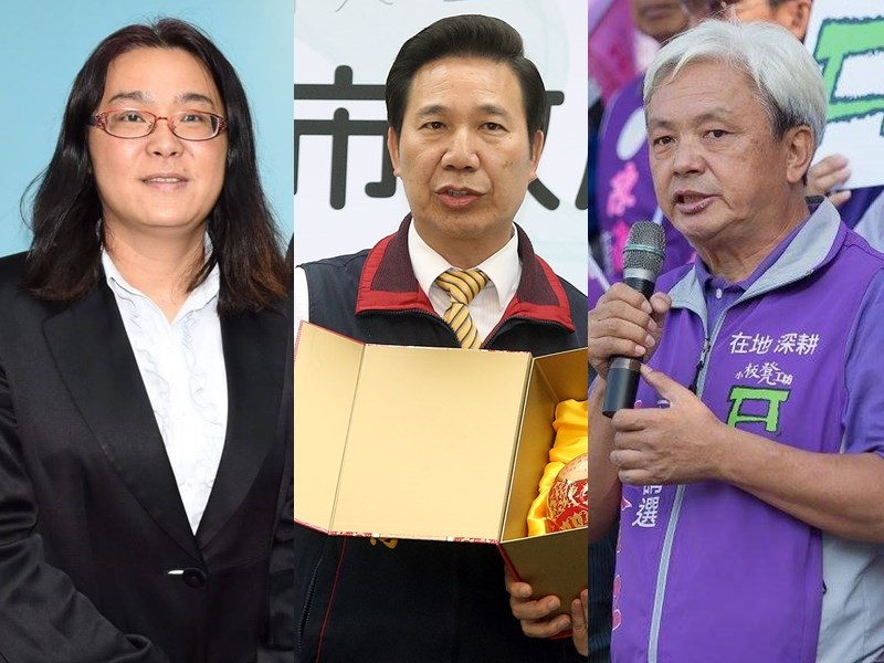 金門縣國民黨立委陳玉珍(左)爭取連任,碰上兩位政壇老將,分別是無黨籍的前金門縣長陳福海(中)、前金門縣議員陳滄江(右)。(左右圖取自陳玉珍、陳滄江臉書facebook.com、中圖為中央社檔案照片)