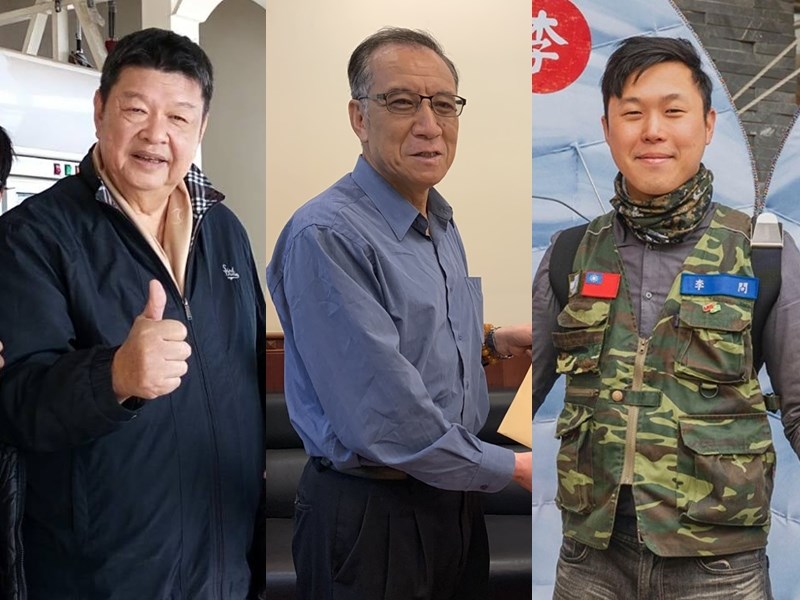 連江縣立法委員選舉5人爭搶一席,中國國民黨籍立法委員陳雪生(左)力拚連任,但要面對從藍營分裂、獨立參選的前立委曹爾忠(中),以及民主進步黨參選人李問(右)。(左右圖取自陳雪生、李問臉書facebook.com;中圖中央社 108年12月8日)