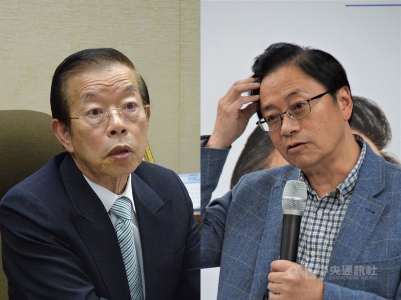 對於國民黨副總統參選人張善政(右)批評駐日代表謝長廷從關西機場事件發生至今,沒有回來向國人說明,謝長廷12日再批對方造謠。(中央社檔案照片)