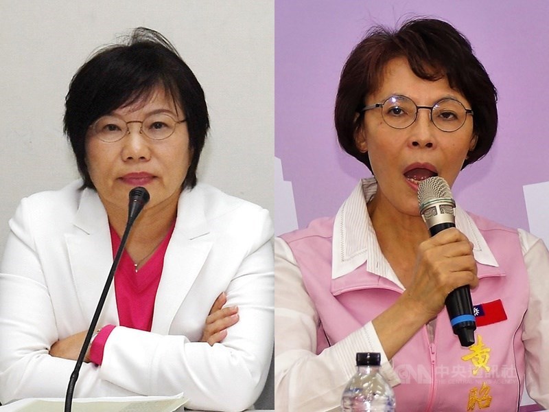 高雄左營楠梓第3選區為尋求連任民進黨立委劉世芳(左)迎戰國民黨現任不分區立委黃昭順(右),兩名政壇老將論資歷、問政口條等不相上下;「兩個女人的戰爭」自選戰開打後就火花不斷。(中央社檔案照片)