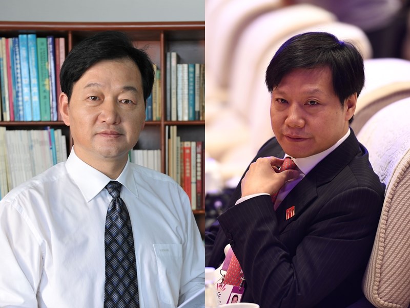 中國富豪名單因非洲豬瘟衝擊悄悄洗牌,在河南養豬的牧原股份董事長秦英林(左)身家一舉超越小米雷軍(右)及萬達王健林。(左圖取自牧原食品網頁muyuanfoods.com;右圖為檔案照片/中新社提供)
