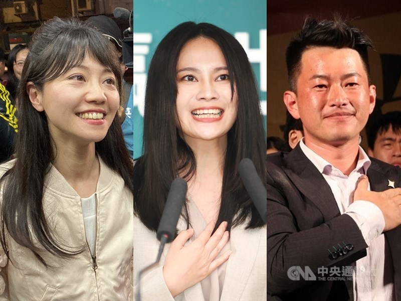 2020大選落幕,79席的區域立委中,這次出現了14個新面孔,其中包括高嘉瑜(左起)、賴品妤、陳柏惟。(中央社檔案照片)