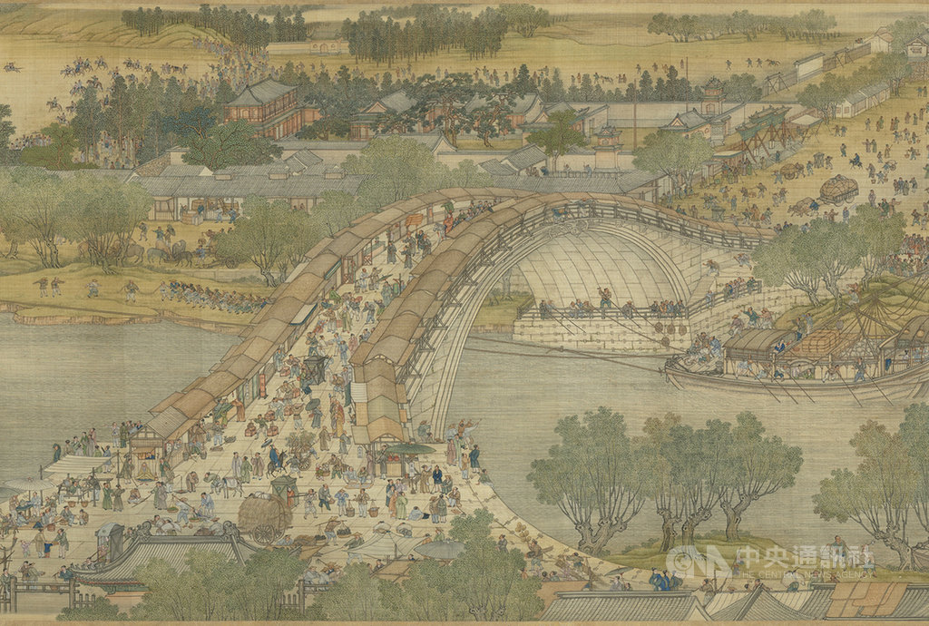 2020年故宮南院年節將推出「清明上河圖特展」,1月22日至4月26日清明上河圖首度南下,展出清院本「清明上河圖」(圖為畫作局部)、宋代張擇端「清明易簡圖」及明代仇英「清明上河圖」。(故宮提供)中央社記者鄭景雯傳真 109年1月13日