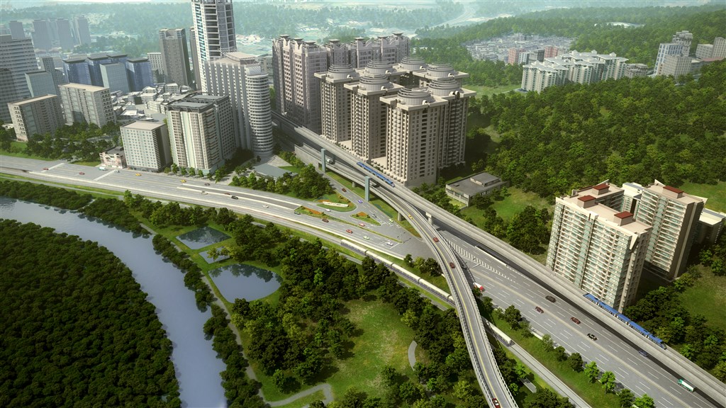 淡北道路環評案歷經環評大會及退回小組審查後,14日將再度闖關環評大會。圖為完工模擬圖。(圖取自新北市政府新建工程處網頁www.dsproad.ntpc.gov.tw)