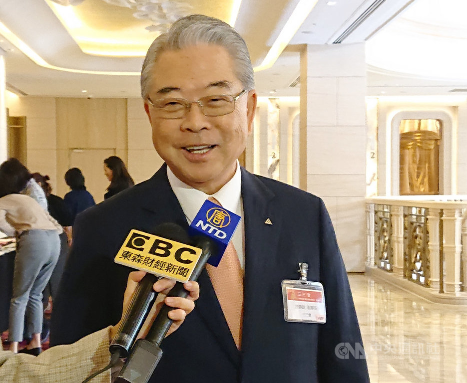 展望2020年,三三會理事長許勝雄認為,中國是台灣重要出口市場,大家應努力找到穩健和平發展的方法。中央社記者潘姿羽攝 109年1月15日