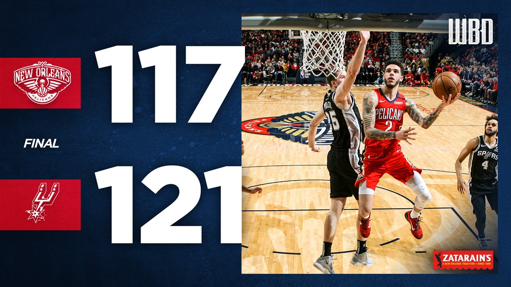 美國職籃NBA紐奧良鵜鶘怪物新秀威廉森22日傷癒歸隊,但鵜鶘仍以117比121不敵馬刺。(圖取自twitter.com/PelicansNBA)