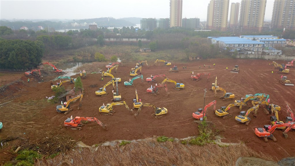2019新型冠狀病毒起源地武漢市,將興建第2座專門治療武漢肺炎病患的千床醫院。(中新社提供)