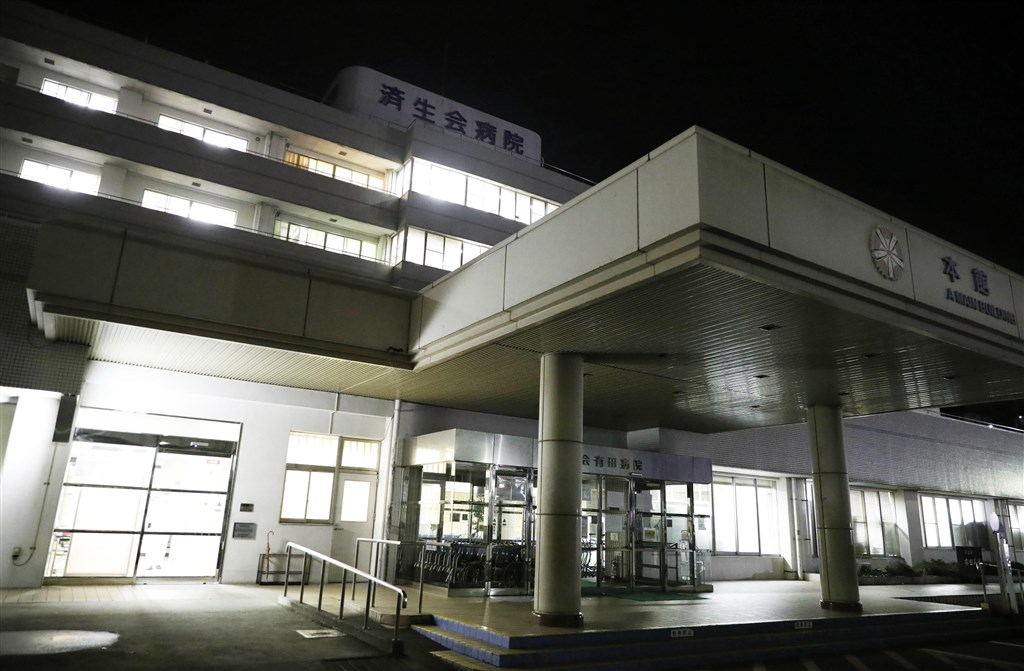 日本和歌山縣濟生會有田醫院已確診5例武漢肺炎病例,外界憂慮可能出現院內感染。圖為濟生會有田醫院。(共同社提供)