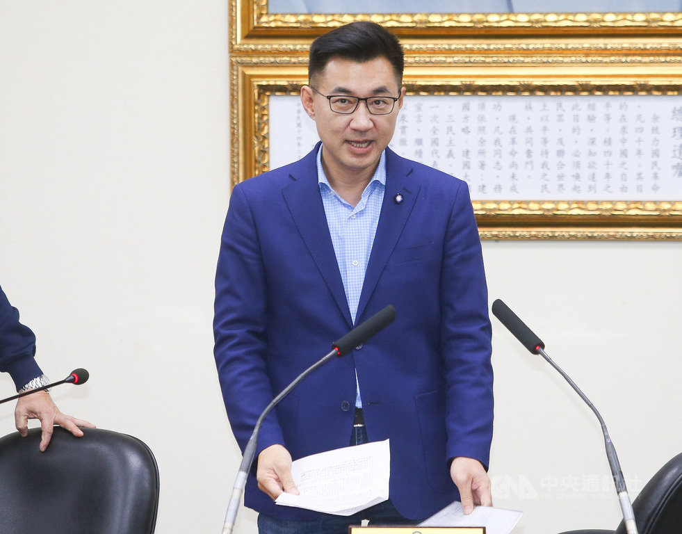 國民黨主席補選7日投開票,由前副主席郝龍斌與青壯派立委江啟臣(圖)兩人競爭,晚間開票結果揭曉,由江啟臣當選主席,江啟臣並出面發表談話。中央社記者謝佳璋攝 109年3月7日