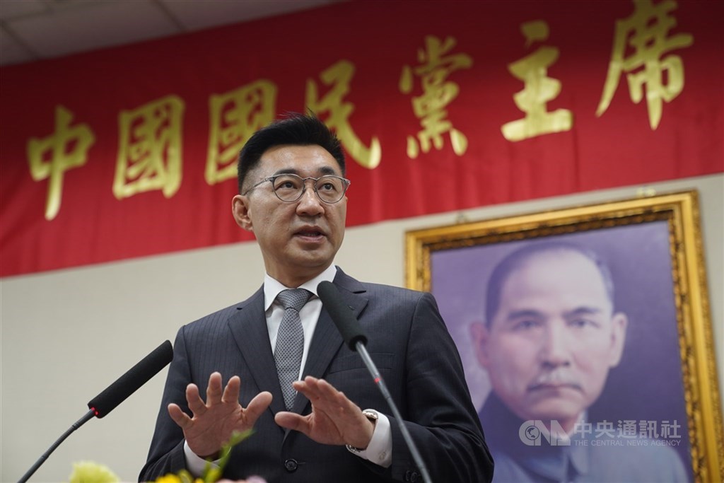 國民黨主席江啟臣17日表示,對國民黨來說,中國就是中華民國,他在台灣出生長大,他是台灣人,從文化、歷史來看,他也是中國人。(中央社檔案照片)