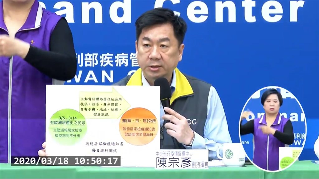 3月5日至14日有歐洲旅遊史的民眾將回溯進行居家檢疫,居家檢疫期間不得外出,政府同樣會發放檢疫補償。(圖取自衛生福利部疾病管制署YouTube頻道)