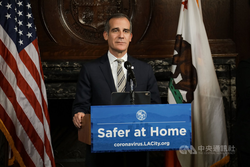 武漢肺炎疫情擴大,洛杉磯市長賈西迪(Eric Garcetti)(圖)表示,按照病例增加的速度,洛杉磯會是下一個紐約。(市長辦公室提供)中央社記者林宏翰洛杉磯傳真 109年3月28日