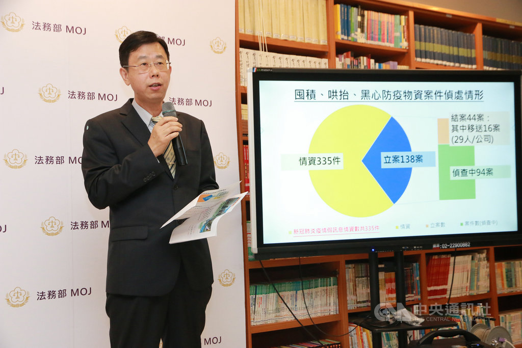 調查局長呂文忠(圖)8日表示,調查局偵處武漢肺炎假訊息案,共接獲1053件情資,立案偵處359案,已移送47案、66人。中央社記者蕭博文攝 109年4月8日