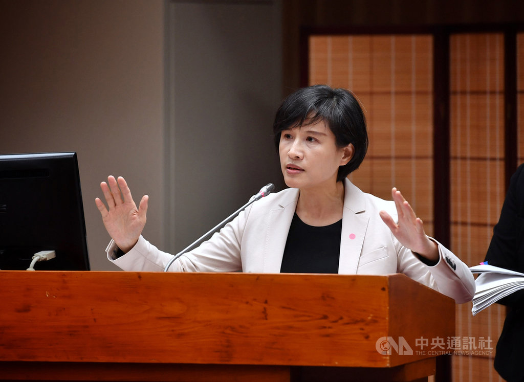 文化部長鄭麗君9日在立法院教育及文化委員會備詢,說明藝文產業紓困相關政策。中央社記者王飛華攝 109年4月9日
