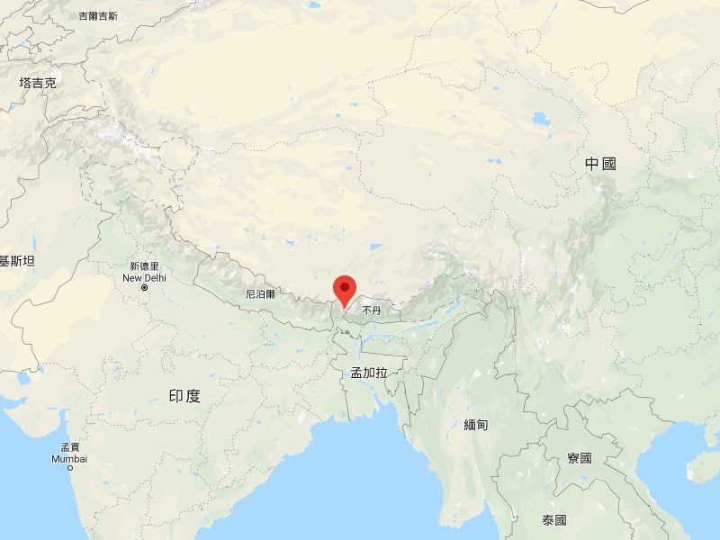 中國和印度士兵在印度納土拉山隘(紅標處)附近爆發衝突。(圖取自Google地圖網頁google.com.tw/maps)