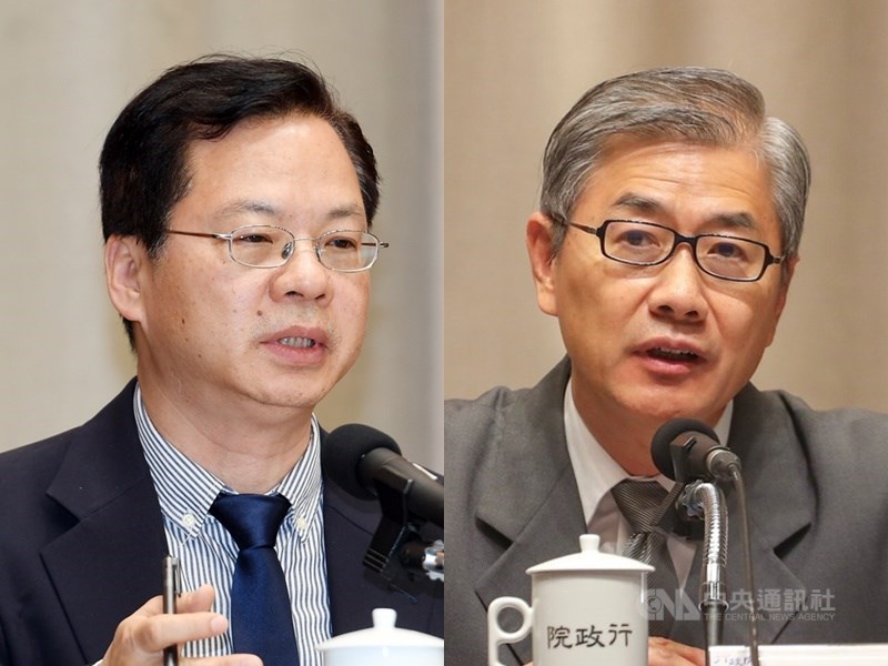 政院幕僚晚間表示,第一波已徵詢五大財經部會首長,國發會主委將由政委龔明鑫(左)接任、金管會主委由現任常務副主委黃天牧(右)升任。(中央社檔案照片)