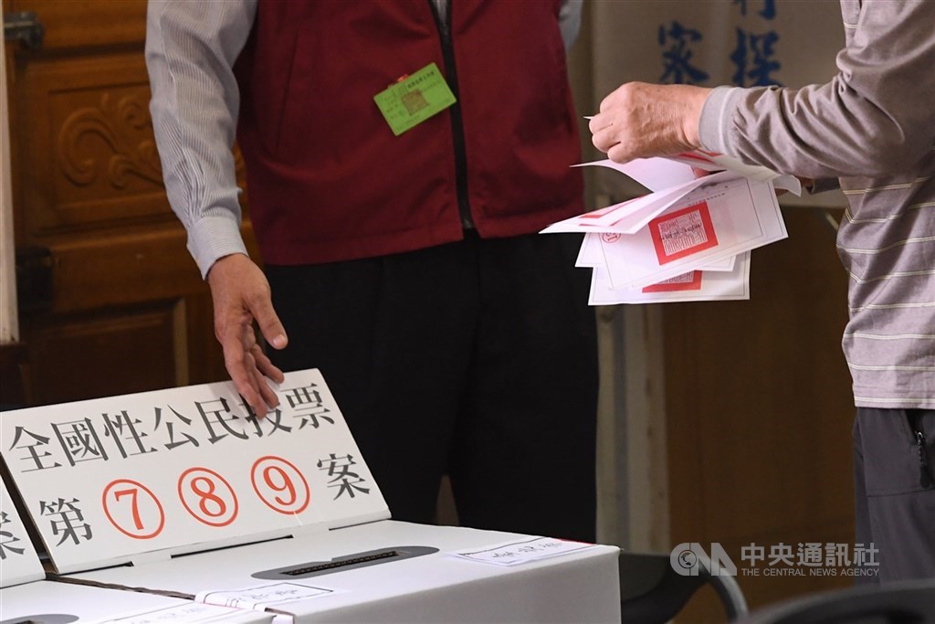 朝野黨團皆認為,由於修憲門檻高,修憲複決綁2022年選舉是可行且必要的選項。圖為107年全國性公民投票案投票。(中央社檔案照片)