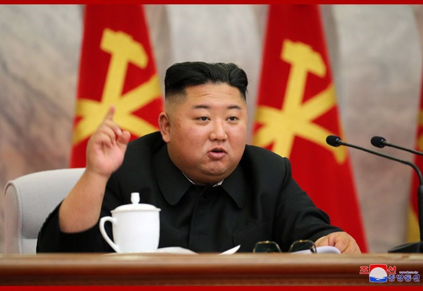 北韓中央通信社24日報導,北韓領導人金正恩主持勞動黨中央軍委會第4次擴大會議,討論提升其「核戰威懾力」新政策。(圖取自北韓中央通信社網頁www.kcna.kp)