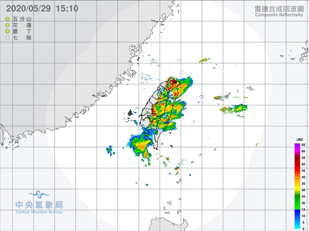 鋒面影響及對流雲系發展旺盛,中央氣象局針對全台16縣市持續發出豪雨特報或大雨特報,尤其北北基屬於豪雨等級。(圖取自氣象局網頁cwb.gov.tw)