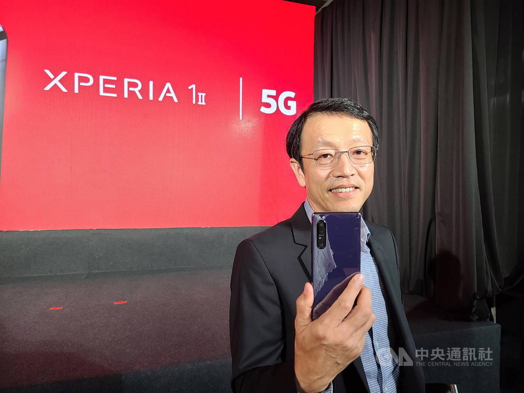 Sony Mobile宣布在台推出旗下首款5G手機,力拚7月成為5G手機、安卓旗艦的銷量、銷售額冠軍。圖為總經理林志遠。中央社記者江明晏攝 109年6月4日