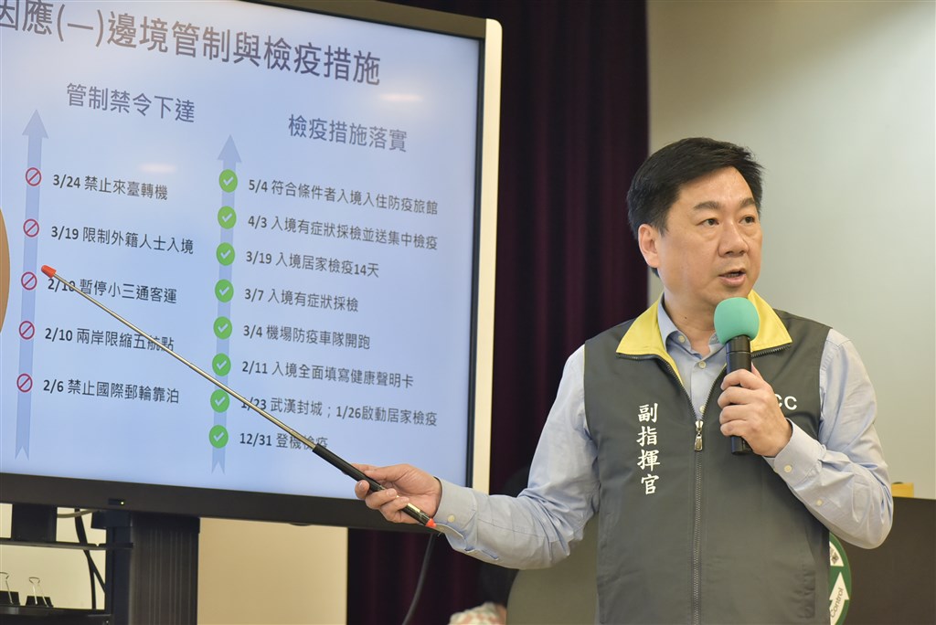 中央流行疫情指揮中心副指揮官陳宗彥5日指出,截至1日,疫情期間境外移入351名確診個案中,有138人是透過邊境攔檢找出,近4成由邊境攔檢及確診。(中央流行疫情指揮中心提供)中央社 109年6月5日
