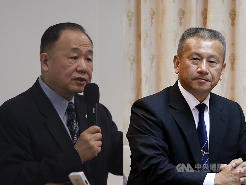 海軍前司令陳永康(左)、前副司令蒲澤春(右)因獵雷艦案,2019年2月間遭監察院彈劾,移送公懲會。公懲會認定2人監督不周,應予降1級懲戒,但超過5年懲戒時效,判決免議。(中央社檔案照片)