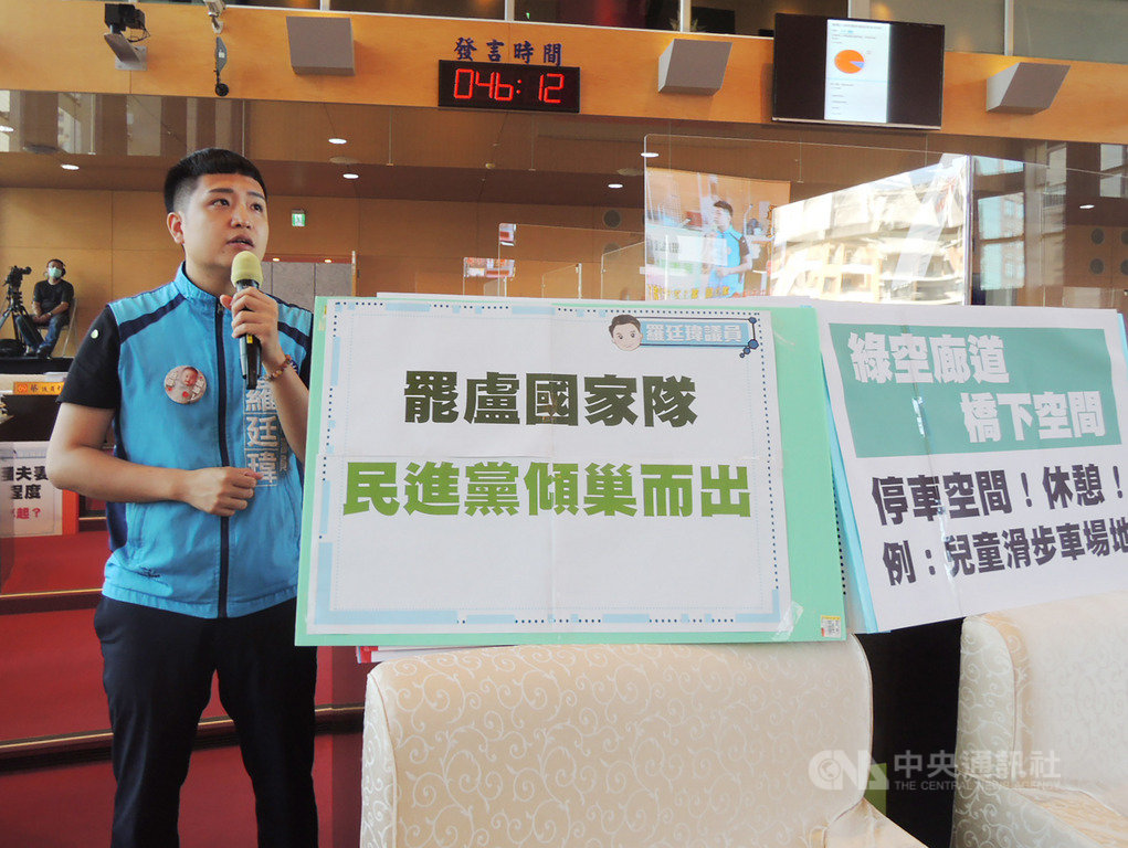 國民黨台中市議員羅廷瑋(圖)17日在議會針對罷免相關議題指出,他曾做過民調,詢問「如果有人發動罷免盧秀燕,你是否會支持?」,調查結果約91%不支持,也有許多民眾都表示沒有必要,羅廷瑋認為,不應以此作為鬥爭工具。中央社記者郝雪卿攝 109年6月17日