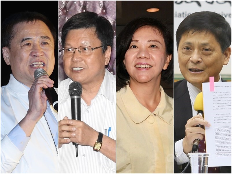 新提名的監委包括台北市長柯文哲主政下曾擔任副市長的陳景峻(左1)、前新北市長朱立倫主政下擔任副市長的陳伸賢(左2)、民進黨前立委葉宜津(右2)、前台聯立委賴振昌(右1)。(中央社檔案照片)