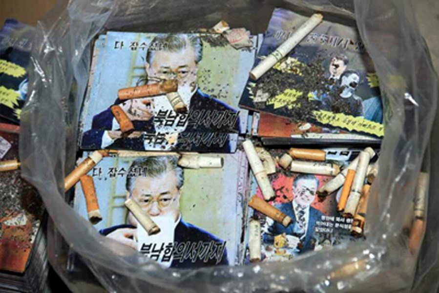 北韓官方媒體報導,平壤當局準備在與南韓的邊界處投放宣傳單,對脫北者及南韓當局加以譴責。(圖取自勞動新聞網頁rodong.rep.kp)