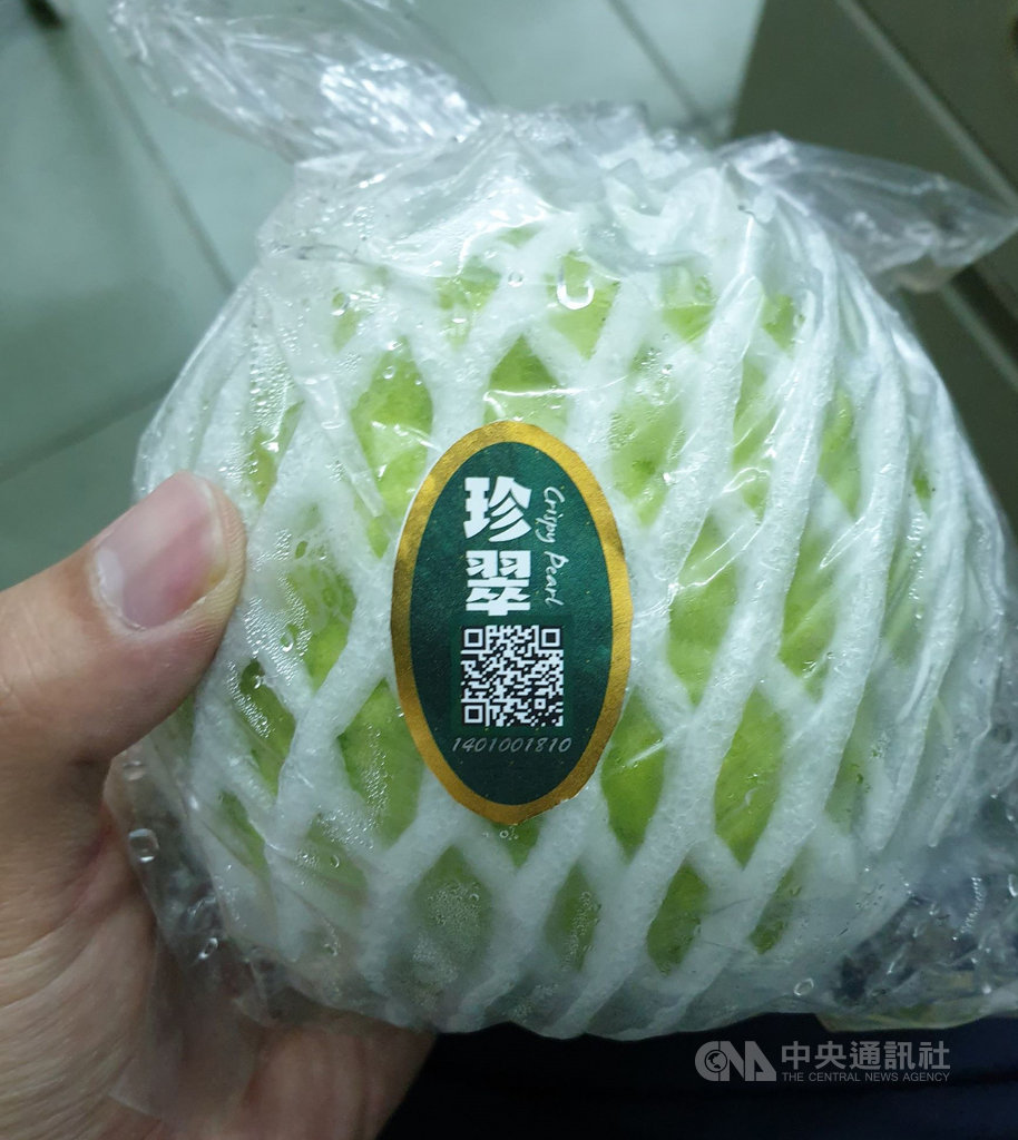芭樂新品種「高雄2號-珍翠芭樂」今年上市,將採契作模式發展,種植農友須加入農產品生產追溯系統(QR Code)或產銷履歷,以保證產品溯源與品質。(高雄區農業改良場提供)中央社記者郭芷瑄傳真 109年6月20日