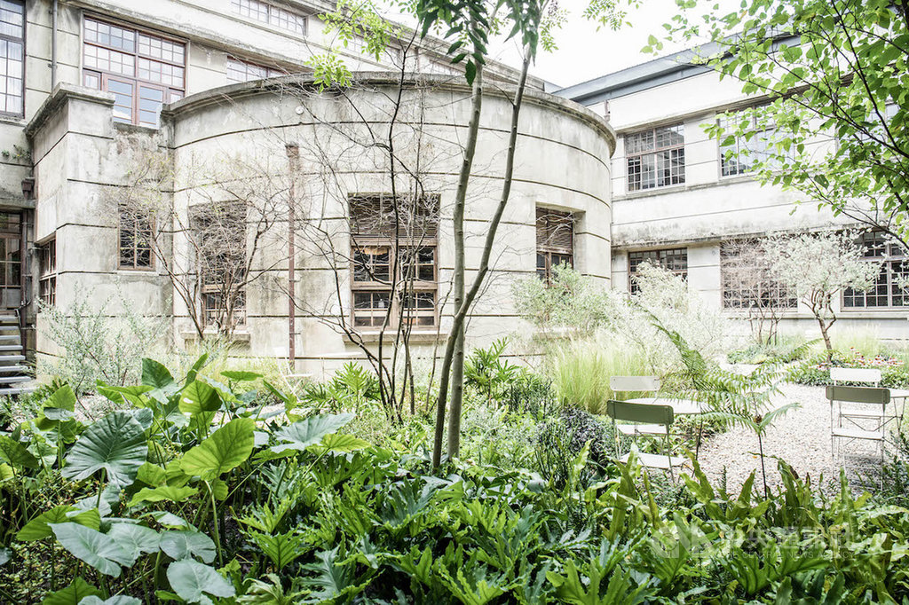 原名為設計圖書館的「不只是圖書館」重新開館,新空間進駐松菸北側澡堂,「BREATH 戶外花園」原為松菸澡堂對外的天井,現成為「不只是圖書館」深呼吸、心靈放鬆的戶外閱讀區。(台灣設計研究院提供)中央社記者鄭景雯傳真 109年7月2日