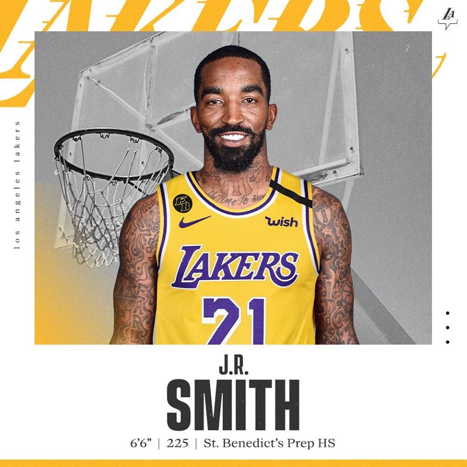 美國職籃NBA自由球員「神經刀」史密斯已與洛杉磯湖人簽約,將在NBA復賽時披上紫金球衣。(圖取自facebook.com/losangeleslakers)