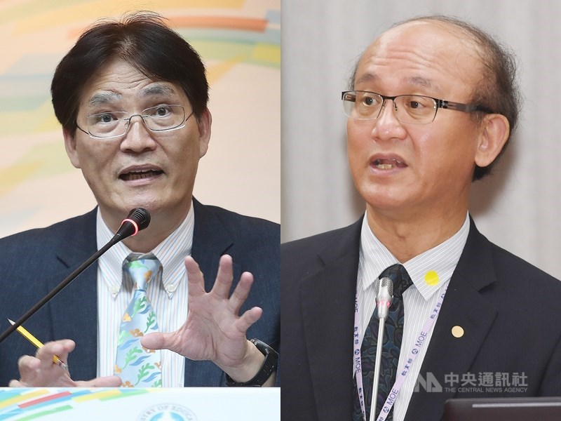 教育部體育署長高俊雄(左)2年前自國立體育大學借調,將於12日屆滿歸建,由教育部次長林騰蛟(右)暫時代理體育署長。(中央社檔案照片)