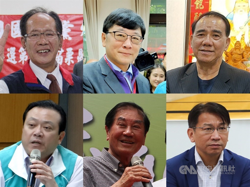 立法委員陳超明(上排左起)、趙正宇、廖國棟、蘇震清(下排左起)與前立委陳唐山、徐永明等人疑涉收賄,台北地檢署31日指揮調查局等單位兵分多路搜索。(中央社檔案照片)