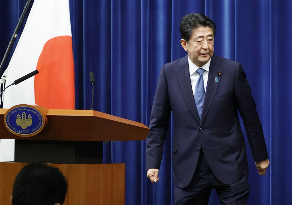 日本首相安倍晉三潰瘍性大腸炎復發,28日宣布請辭。(共同社)