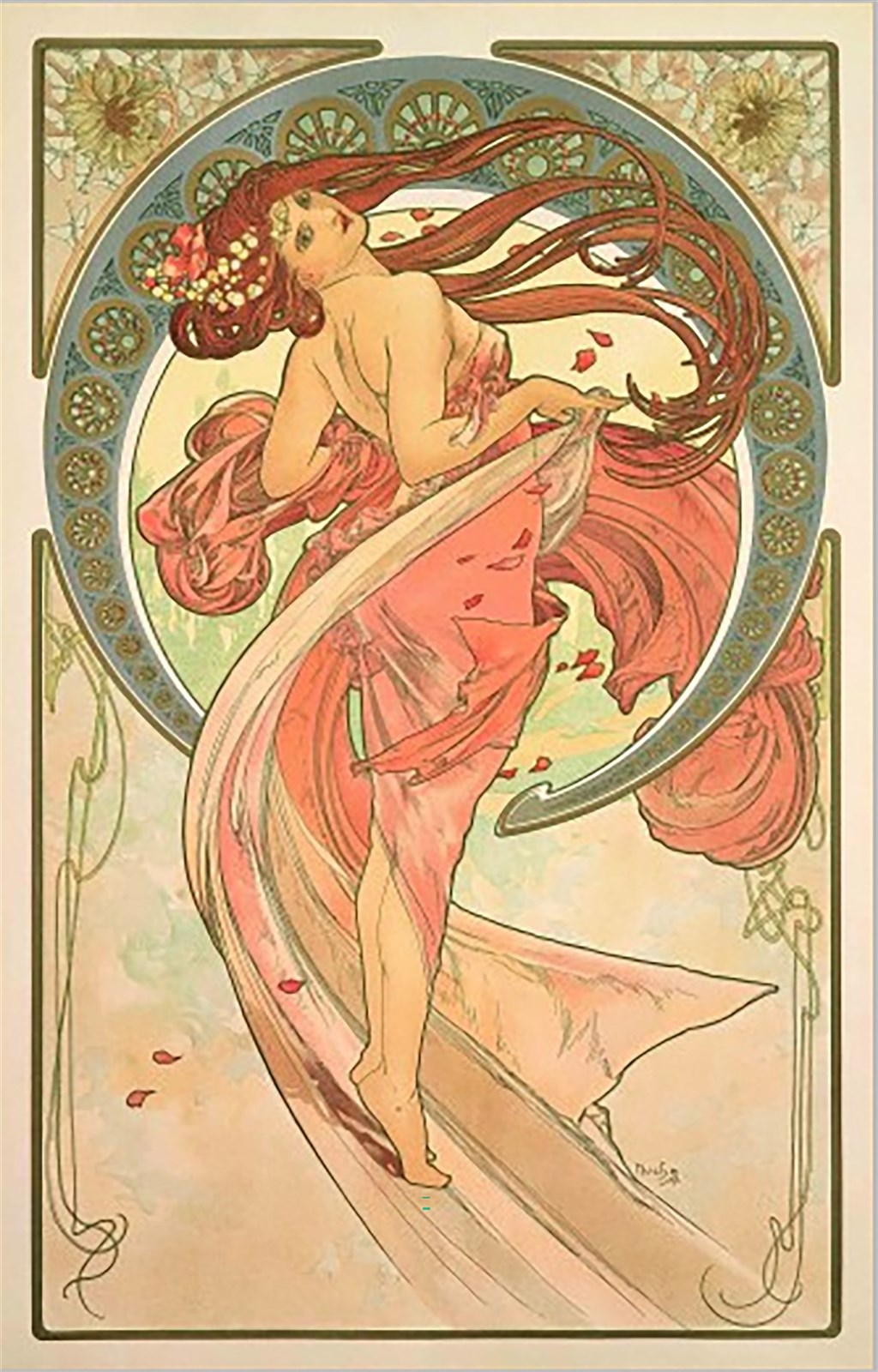 捷克藝術家阿豐斯.慕夏(Alfons Maria Mucha)創作風格獨樹一格,其「藝術四聯作–舞蹈」等多幅作品將於民國110年6月來台展出。(慕夏基金會提供)中央社記者鄭景雯傳真 109年9月1日
