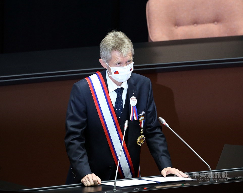 捷克參議院議長維特齊(圖)1日到立法院參訪並發表演說,是非邦交國議長中第一人。對有機會在台灣最高立法機構發表演講,維特齊表達誠摯謝意,也說感到十分榮幸。中央社記者郭日曉攝 109年9月1日