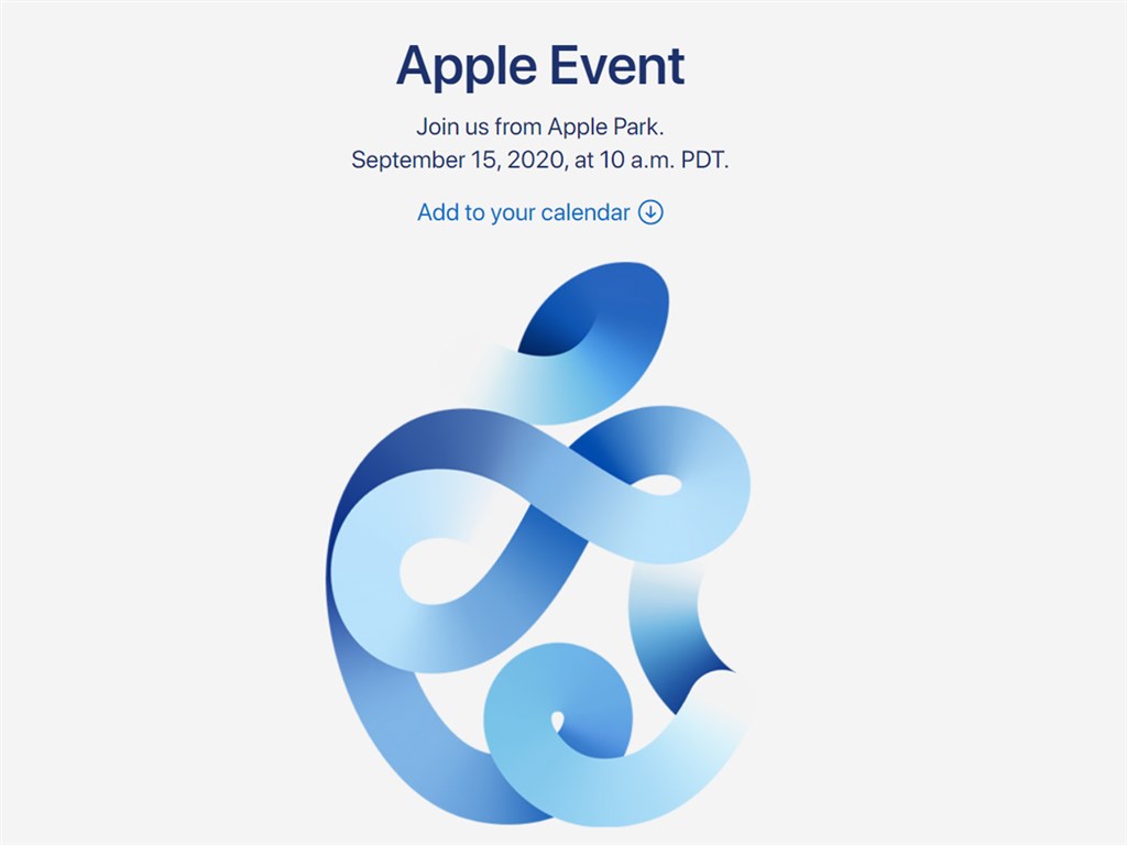 蘋果公司將於台灣時間9月16日凌晨1時舉辦線上活動，從邀請函樣式（圖）來看，可能發表外傳的「海軍藍」色iPhone 12手機。（圖取自蘋果網頁apple.com）