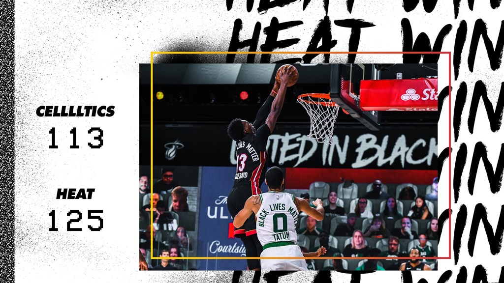 NBA熱火27日靠阿德巴約繳出32分、14籃板的「雙十」成績帶領,在末節將領先拉開,最終125比113擊敗塞爾蒂克。(圖取自twitter.com/MiamiHEAT)