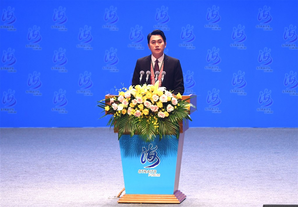 媒體報導,阿美族人楊品驊於廈門舉行的第12屆海峽論壇中演講時自稱為「中國人」。(中新社)