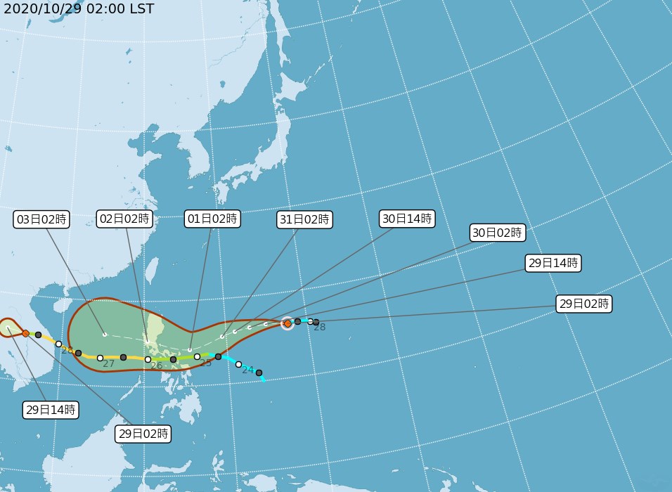 氣象局29日凌晨發布輕颱天鵝形成。氣象專家吳德榮表示,天鵝距台灣遙遠,無直接影響。(圖取自中央氣象局網頁cwb.gov.tw)