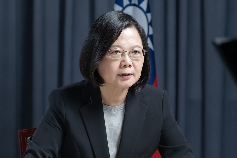 總統蔡英文3日獲頒國際領袖先鋒獎。蔡總統透過視訊表示,她的職責是維護和捍衛台灣民主、自由與生活方式。(圖取自總統府網頁www.president.gov.tw)