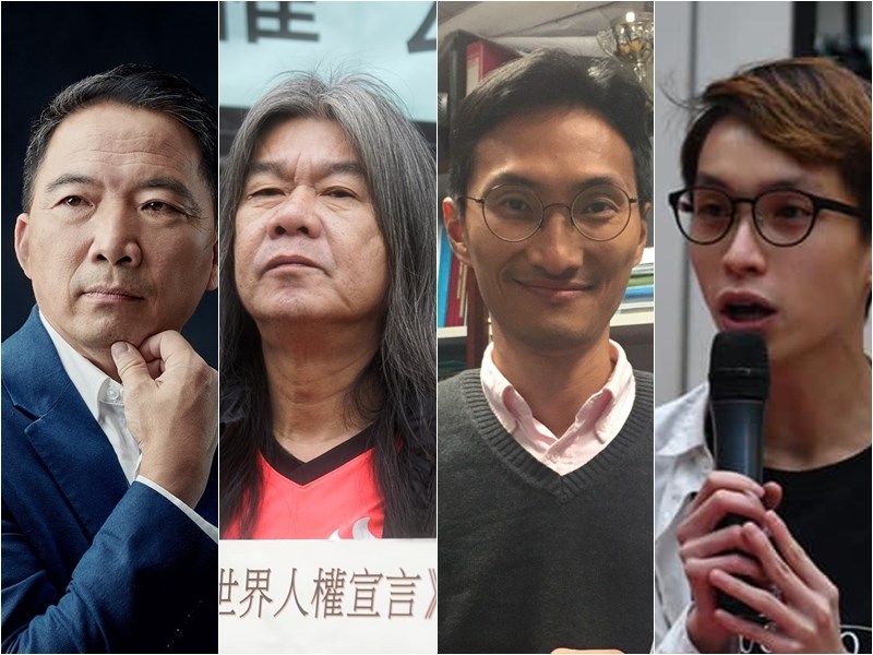 香港泛民主派多名代表人物8日上午被捕,包括民主黨前主席胡志偉(左1)、社會民主連線副主席梁國雄(左2)、前立法會議員朱凱迪(右2)及民陣召集人陳皓桓(右1)、曾健成和鄧世禮等人,警方指他們涉及今年「七一」遊行多項罪行。(圖由左至右分別取自facebook.com/chiwaioffice、facebook.com/longhairhk、facebook.com/chuhoidick、facebook.com/figochanhw)