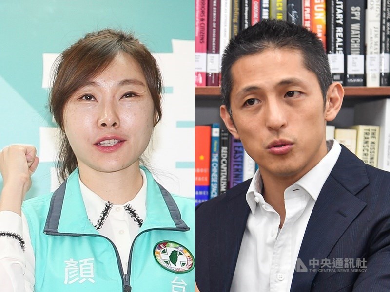 前台北市議員顏聖冠(左)8日撤回民主進步黨台北市黨部主任委員選舉登記;目前僅新境界智庫副執行長吳怡農(右)完成登記。(中央社檔案照片)