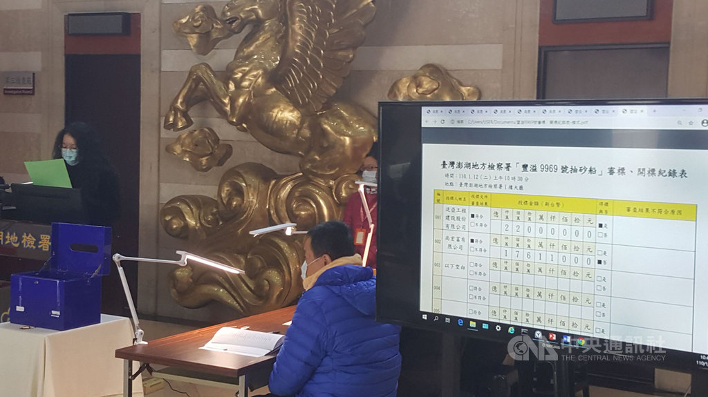 澎湖地檢署查扣的中國大陸籍「長鑫36號」運砂船、「豐溢9969號」抽砂船2艘違法船舶,12日第6拍順利標出,均由泛亞工程建設分別以高出底價1931多萬和880萬元得標。中央社 110年1月12日