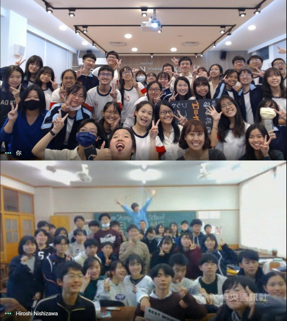 受疫情影響,學校海外校際交流暫時無法成行。鳳山高中與長野縣高校改採視訊交流,兩校學生透過視訊合作錄製動畫,進行專題討論。(教育部提供)中央社記者許秩維傳真 110年1月17日