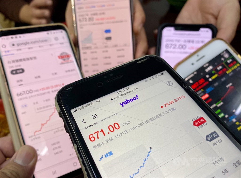 美股3大指數創新高,加上台積電、聯發科股價再創新天價,激勵台股21日終場大漲347點,收在16153點,續創歷史收盤新高。中央社記者張皓安攝 110年1月21日